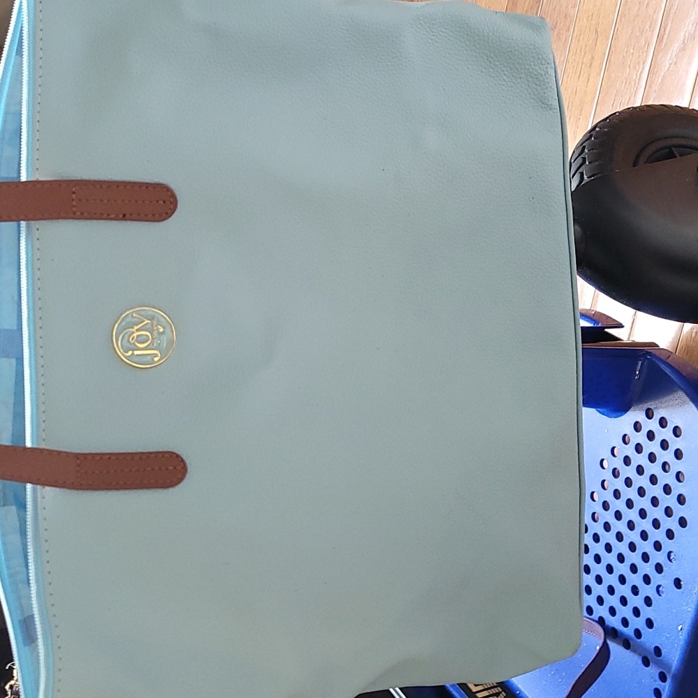 Joy Mangano powder blue tote ,comes with additional smaller bag
